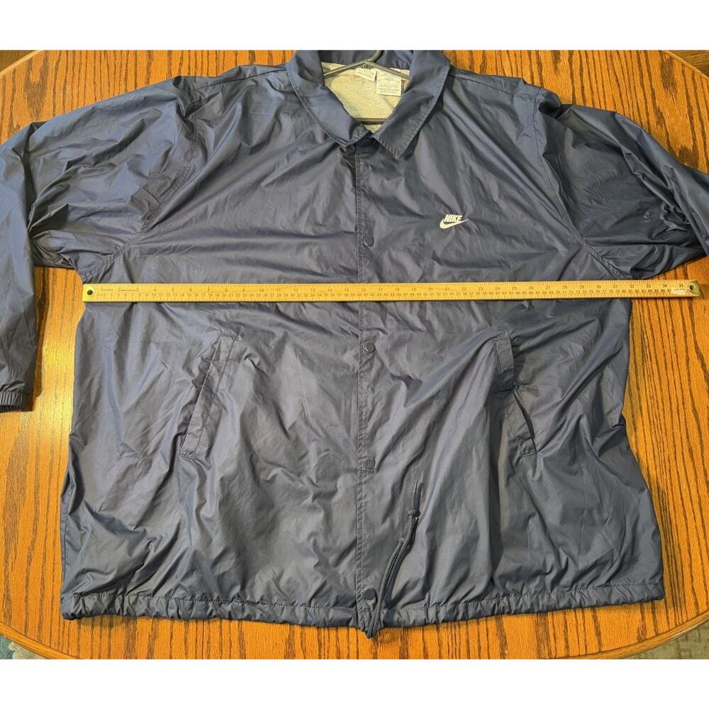 Men's Nike Big & Tall Navy Blue Club Coaches Jacket Size 4XL-Tall Classic Snap - Picture 3 of 7